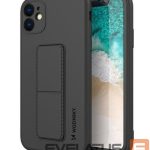 Back panel cover Wozinsky Apple Kickstand Case flexible silicone iPhone 11 Black