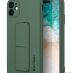 Back panel cover Wozinsky Apple Kickstand Case flexible silicone  iPhone 11 Dark Green