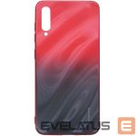 Back panel cover Evelatus Samsung Galaxy A50 Water Ripple Full Color Electroplating Tempered Glass Gradient Red-Black