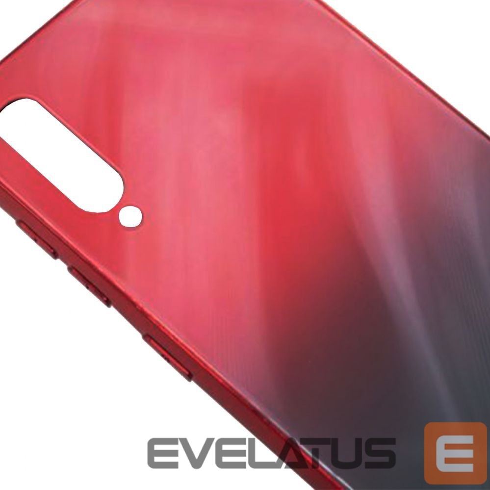 Back panel cover Evelatus Samsung Galaxy A50 Water Ripple Full Color Electroplating Tempered Glass Gradient Red-Black