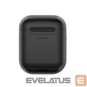 Back panel cover Baseus Apple 2in1 Silicone Protective and Wireless Charger Case for AirPods Black