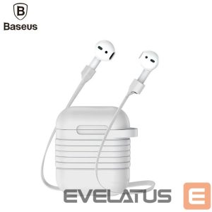 Back panel cover Baseus Apple Silicone Protective case with Magnetic Strap for AirPods headphones Grey
