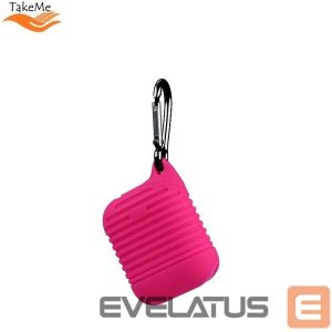 Headphone case TakeMe Apple Ultra-thin Lined Soft Silicone protective case for AirPods Pink