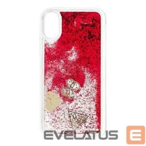 Back panel cover Guess Apple iPhone X/XS Glitter Hearts Case Rapsberry