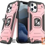Back panel cover Wozinsky Apple iPhone 13 Pro Ring Armor Case Kickstand Tough Rugged Pink