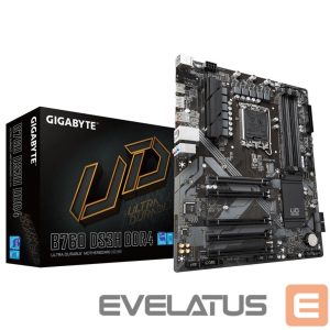 Motherboard for Intel processors Gigabyte  Mainboard||Intel B760 Express|LGA1700|ATX|Memory DDR4|Memory slots 4|4xPCI-Express 3.0 1x|1xPCI-Express 4.0 16x|2xM.2|1xHDMI|1xDisplayPort|4xUSB 2.0|1xUSB 3.2|1xUSB-C|1xPS/2|1xRJ45|3xAudio port|B760DS3HDDR4 
