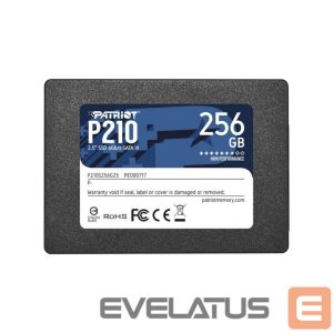 Hard drive SSD Patriot  SSD||P210|256GB|SATA 3.0|Write speed 400 MBytes/sec|Read speed 500 MBytes/sec|2,5"|TBW 120 TB|P210S256G25 