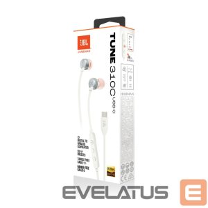 Wired headphones JBL  Tune 310C USB-C White