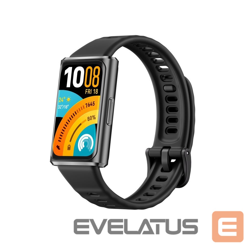 Fitness bracelet Huawei Band 11 Pro Matte Black Aluminum Alloy Case with Black Fluoroelastomer Strap (Candy-B49F)