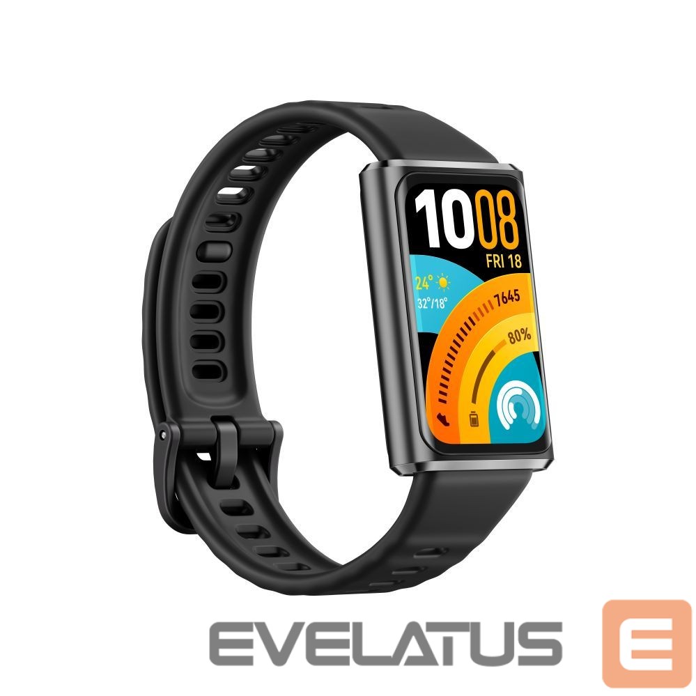 Fitness bracelet Huawei Band 11 Pro Matte Black Aluminum Alloy Case with Black Fluoroelastomer Strap (Candy-B49F)