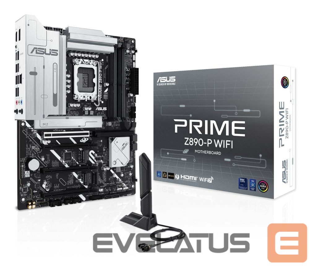 Motherboard for Intel processors Asus PRIME Z890-P WIFI | Processor family Intel | Processor socket LGA1851 | DDR5 | Supported hard disk drive interfaces M.2, SATA | Number of SATA connectors 4