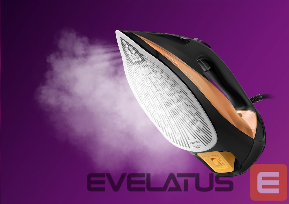 Iron Philips DST7040/80 7000 series | Steam Iron | 2800 W | Water tank capacity 300 ml | Continuous steam 50 g/min | Steam boost performance 250 g/min | Black/Gold
