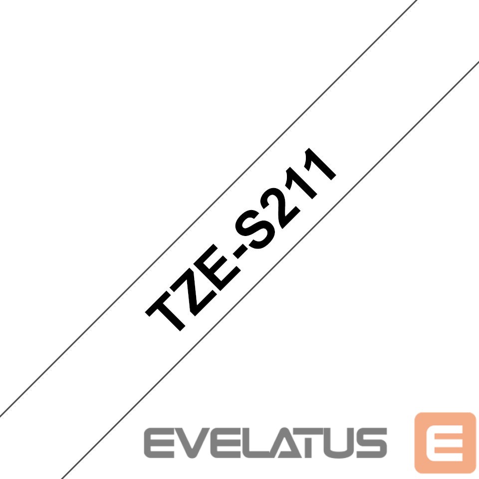 Printer accessories Brother TZe-S211 Strong Adhesive Laminated Tape Black on White, TZe, 8 m, 6 mm