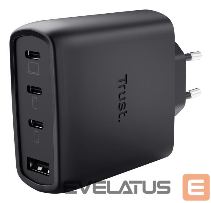 Cables and wires Trust MOBILE CHARGER WALL MAXO 65W/4-PORT GAN BLACK 26067