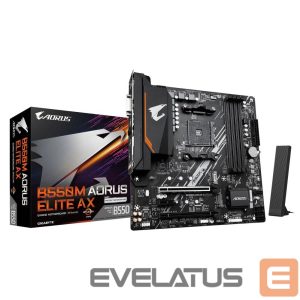 Motherboard for AMD processors Gigabyte  Mainboard||AMD B550|Socket AM4|micro ATX|RAM DDR4-SDRAM|4xSlots|Wi-Fi Yes|Bluetooth Yes|2xNumber of M.2 (M) slots|B550M AORUS ELITE AX (REV. 1.4)|B550MAORUSELITEAX1.4 