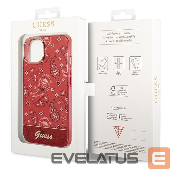 Back panel cover Guess Guess GUHCP14SHGBNHR iPhone 14 6.1" red/red hardcase Bandana Paisley