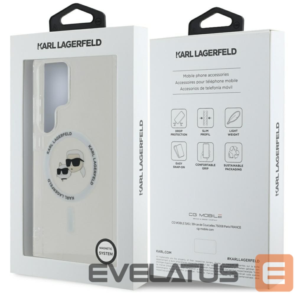 Other goods Karl Lagerfeld Case Karl Lagerfeld Button Karl & Choupette Heads Printed Logo MagSafe Samsung Galaxy S25 Ultra white