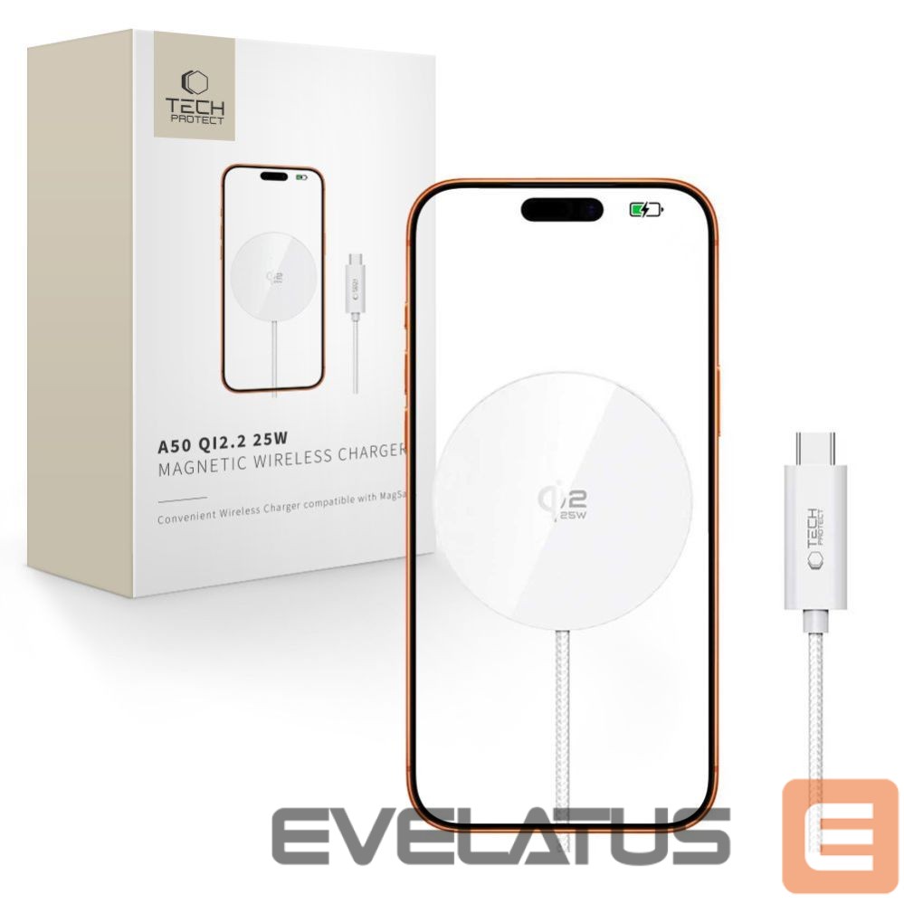 Other goods Tech-Protect Tech-Protect A50 MagSafe 25W QI2.2 Wireless Charger - White