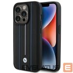 Other goods BMW  BMW Leather Stamp Blue Line Case for iPhone 15 Pro Max - Black 