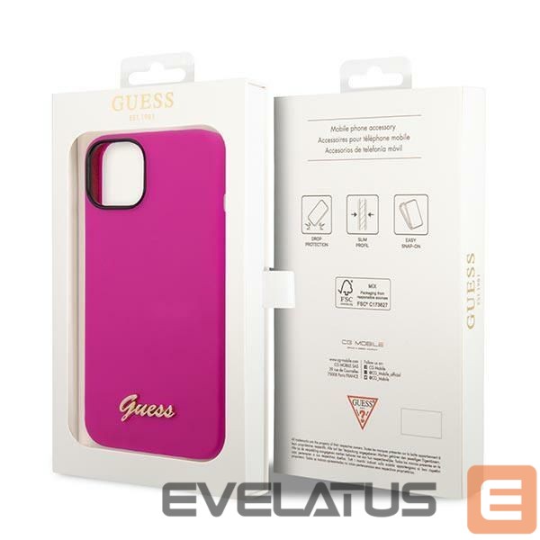 Other goods Guess Guess Silicone Vintage Gold Logo Case for iPhone 14 / 15 Plus - Fuchsia