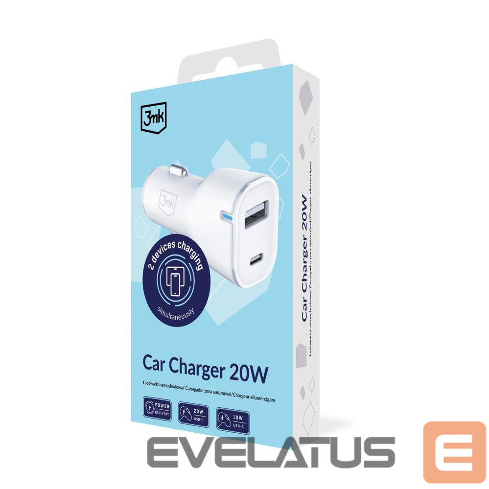 Other goods 3MK 3mk Car Charger 20W PD3.0 QC 3.0 USB 1A1C - White