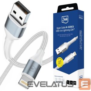 Other goods 3MK  3mk Hyper Cable N-SERIES USB-A / Lightning 1m QC 3.0 5V/2.4A 12W - white 