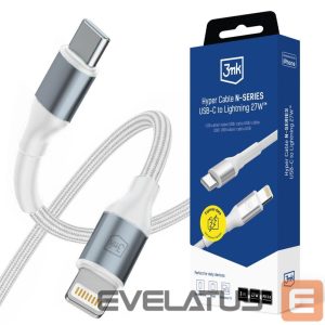 Other goods 3MK  3mk Hyper Cable N-SERIES USB-C / Lightning 3m PD 3.0 9V/3A 27W - white 