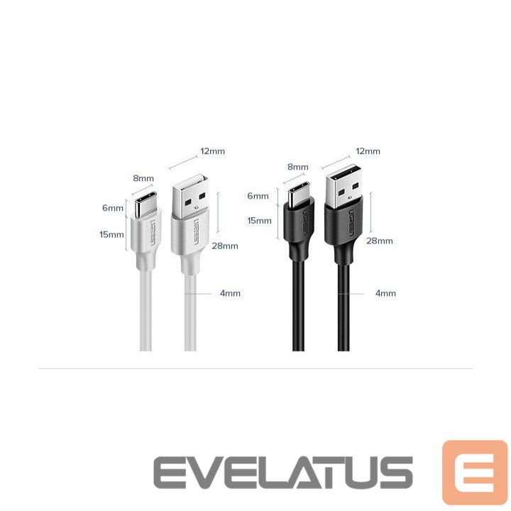 Cable Ugreen Ugreen US287 60118 USB-A / USB-C 3A cable 2m - black