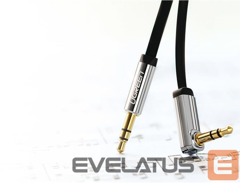 Cable Ugreen Ugreen flat cable AUX audio cable 3.5 mm mini jack 2m silver (10599)