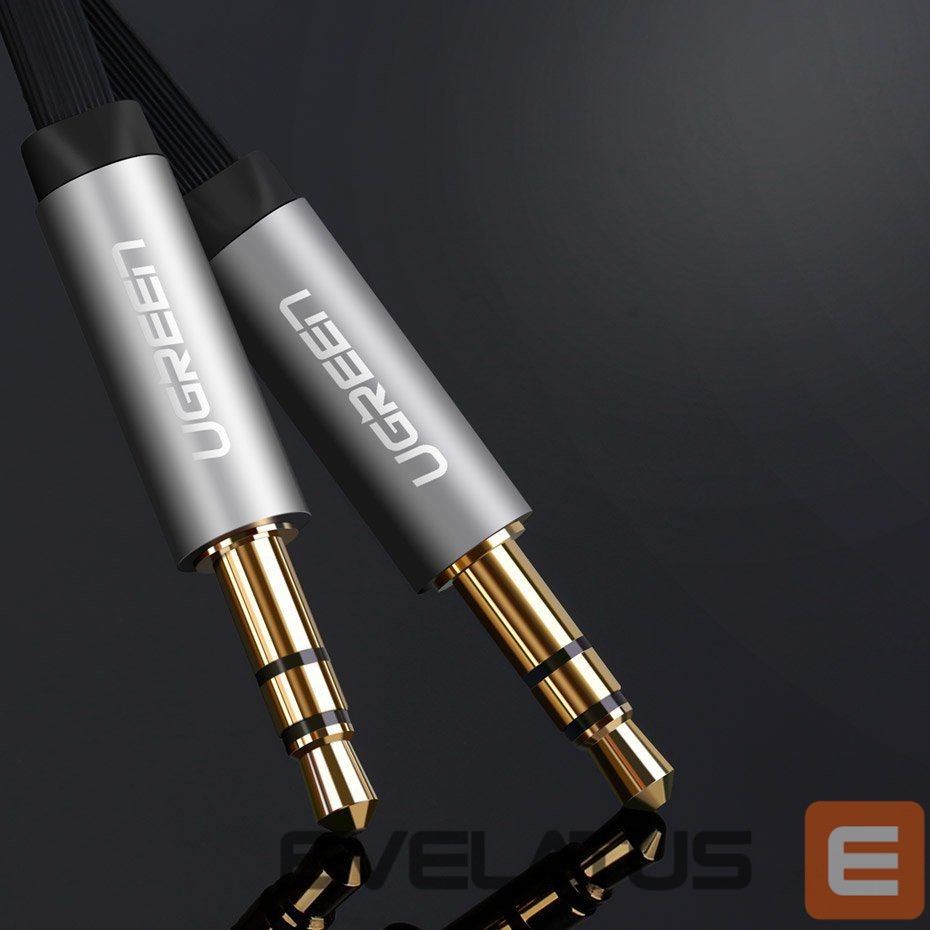 Cable Ugreen Ugreen flat cable AUX audio cable 3.5 mm mini jack 2m silver (10599)