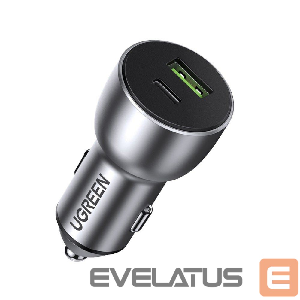 Adapter Ugreen Ugreen Car Charger USB / USB Type C Quick Charge 3.0 Power Delivery 36W 3A Gray (CD213 60980)