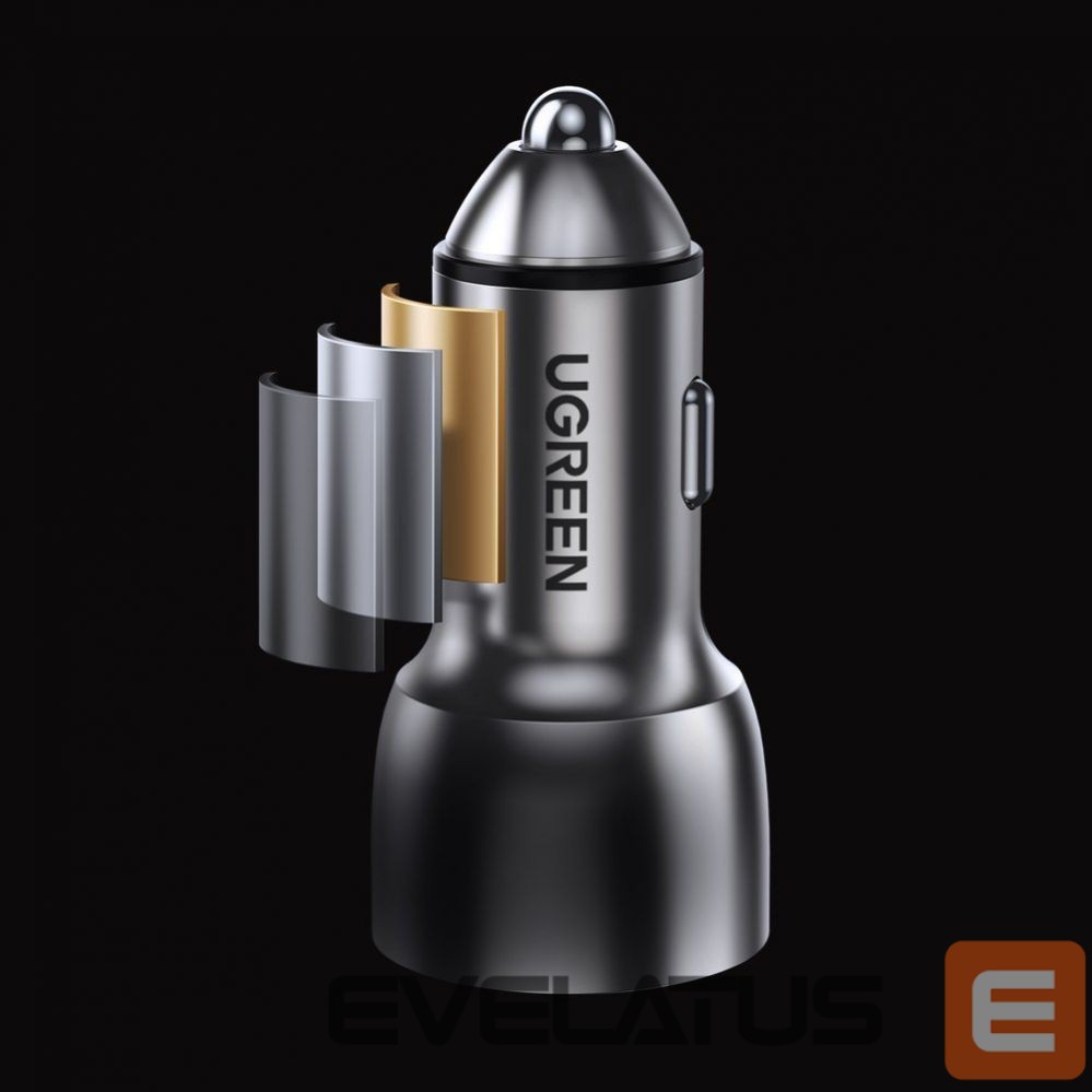 Adapter Ugreen Ugreen Car Charger USB / USB Type C Quick Charge 3.0 Power Delivery 36W 3A Gray (CD213 60980)