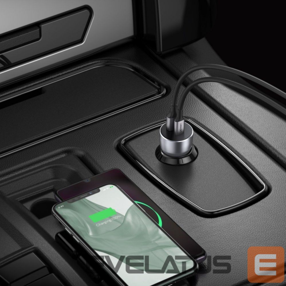 Adapter Ugreen Ugreen Car Charger USB / USB Type C Quick Charge 3.0 Power Delivery 36W 3A Gray (CD213 60980)