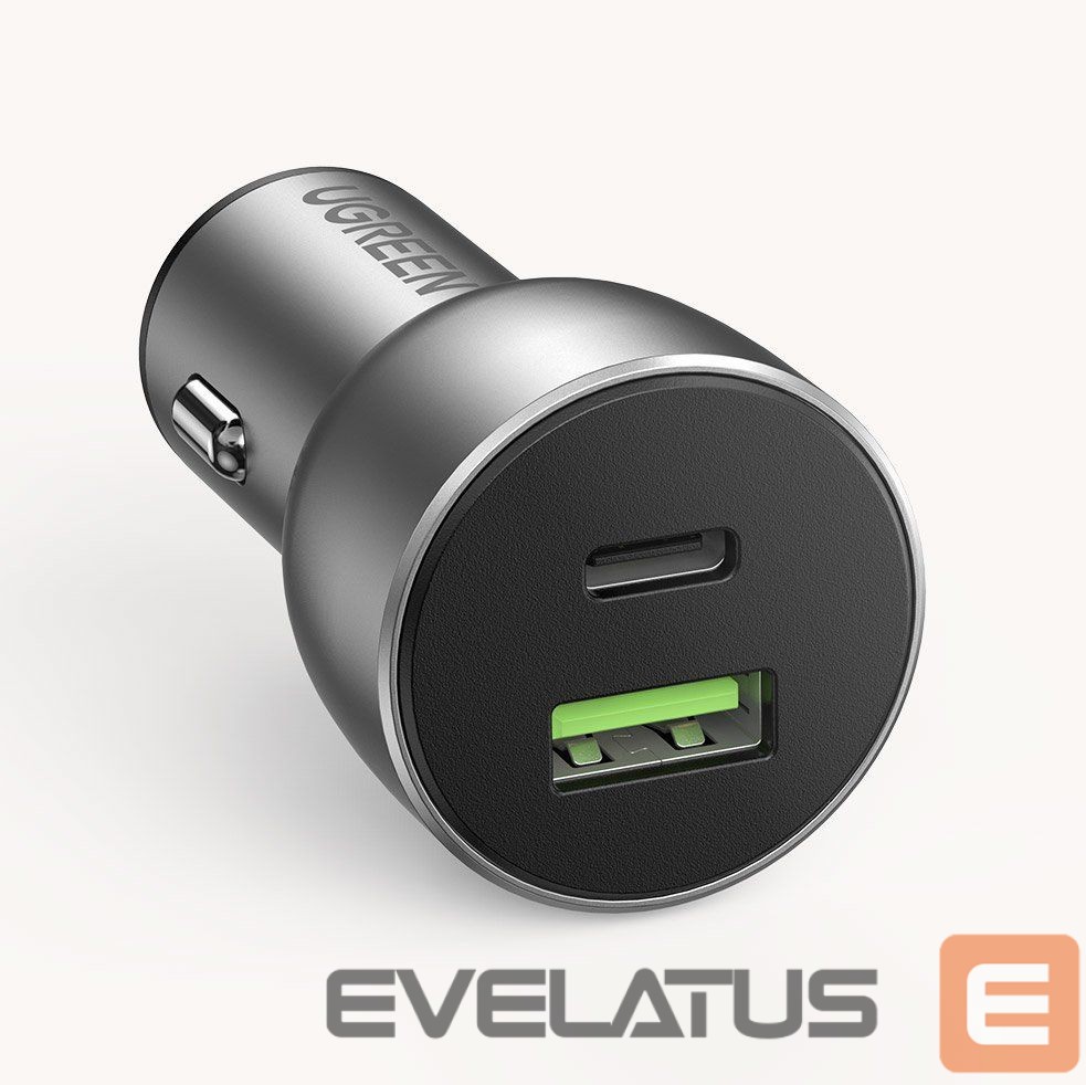 Adapter Ugreen Ugreen Car Charger USB / USB Type C Quick Charge 3.0 Power Delivery 36W 3A Gray (CD213 60980)
