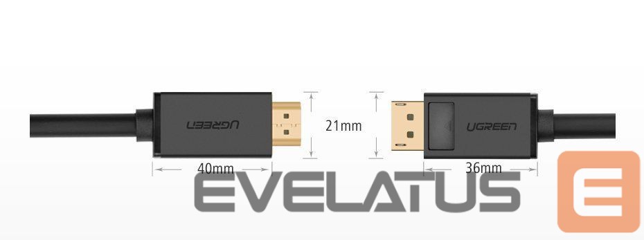 Cable Ugreen Ugreen unidirectional DisplayPort to HDMI Cable 4K 30Hz 32 AWG 2m Black (DP101 10202)