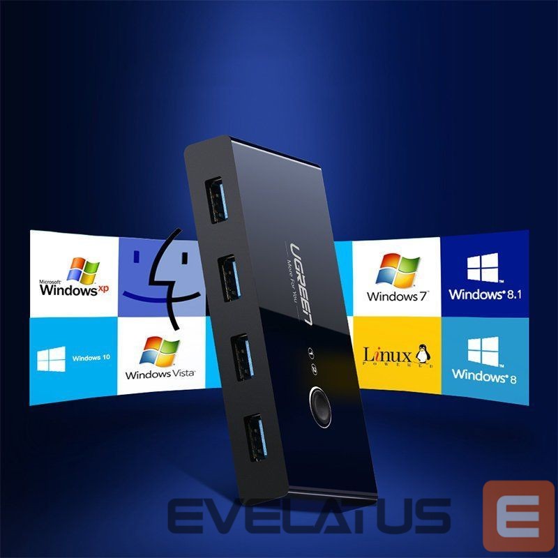 Adapter Ugreen Ugreen switch box HUB switch 4x USB 3.2 Gen 1 USB splitter for two computers black (US216 30768)