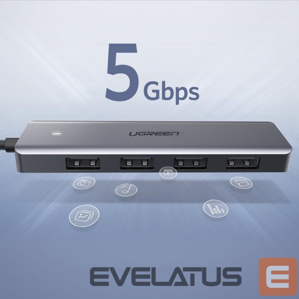 Other Computer Accessory Ugreen Ugreen USB Type C HUB - 4x USB 3.2 Gen 1 with USB-C power port gray (CM219 70336)