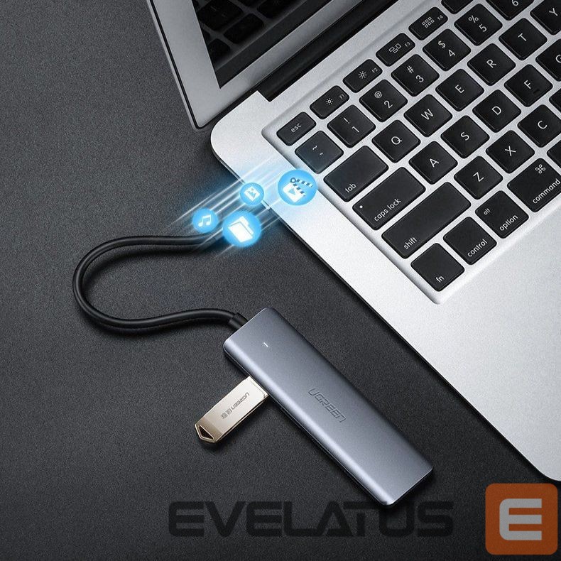 Other Computer Accessory Ugreen Ugreen USB Type C HUB - 4x USB 3.2 Gen 1 with USB-C power port gray (CM219 70336)