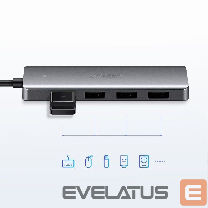 Other Computer Accessory Ugreen Ugreen USB Type C HUB - 4x USB 3.2 Gen 1 with USB-C power port gray (CM219 70336)