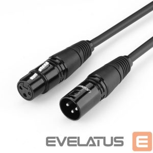 Cable Ugreen  Ugreen AV130 66717 audio XLR (female) - XLR (male) cable for microphone / amplifier 2m - black 