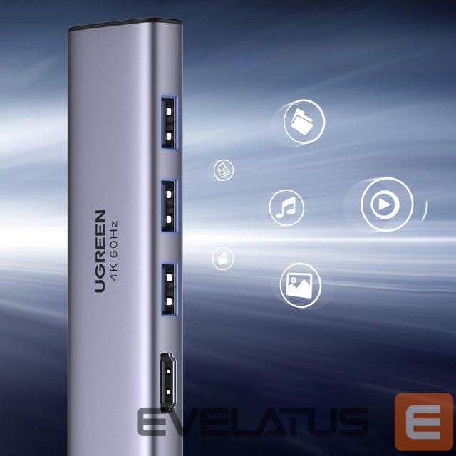 Other Computer Accessory Ugreen Ugreen multi-functional HUB USB Type C - 3x USB 3.2 Gen 1 / HDMI 4K 60Hz / SD and TF card reader gray (60383 CM511)