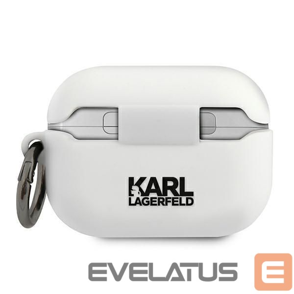 Back panel cover Karl Lagerfeld Karl Lagerfeld KLACAPSILCHWH AirPods Pro cover biały/white Silicone Choupette