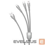 Cable Dudao  Dudao 3in1 USB cable - Lightning / microUSB / USB Type C 65W 1.2m gray (L20X) 
