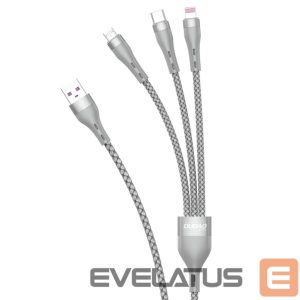 Cable Dudao  Dudao 3in1 USB cable - Lightning / microUSB / USB Type C 65W 1.2m gray (L20X) 