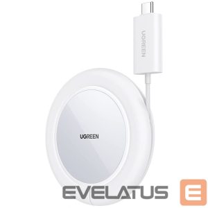Adapter Ugreen  Ugreen CD245 40123 wireless Qi / MagSafe charger 15W with USB-C cable - white 