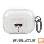 Back panel cover Karl Lagerfeld  Karl Lagerfeld KLAPUKHGS AirPods Pro cover srebrny/silver Glitter Karl`s Head 