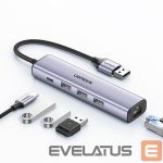 Cable Ugreen  Ugreen multifunctional adapter HUB USB 3.0 - 3 x USB / Ethernet RJ-45 / USB Type C PD gray (CM475) 