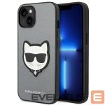Back panel cover Karl Lagerfeld  Karl Lagerfeld KLHCP14SSAPCHG iPhone 14 6,1" hardcase srebrny/silver Saffiano Choupette Head Patch 