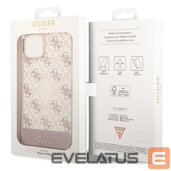Back panel cover Guess Guess GUHCP14MHG4MHP iPhone 14 Plus 6.7 "pink / pink hardcase 4G Pattern Script