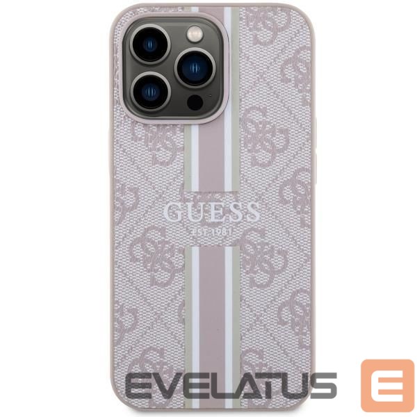 Back panel cover Guess Guess GUHMP13XP4RPSP iPhone 13 Pro Max 6.7" pink/pink hardcase 4G Printed Stripes MagSafe